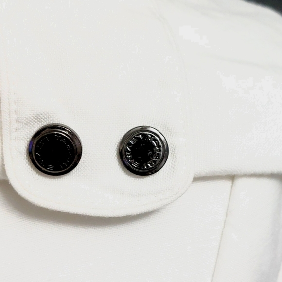 Tahari Arthur S. Levin Womens Off White Linen Petite Jacket Snap Closure Sz 8P - Picture 5 of 9